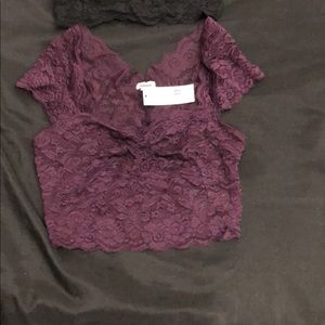 Burgundy Lace crop top